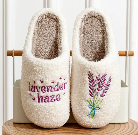 Lavender Warm Winter Cotton Slippers