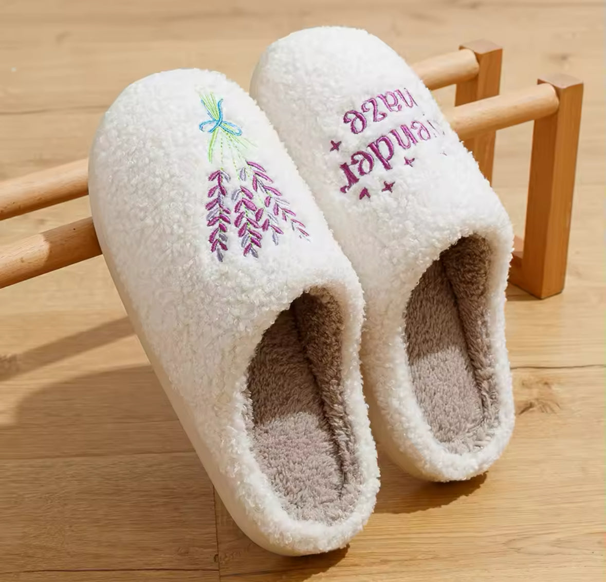 Lavender Warm Winter Cotton Slippers