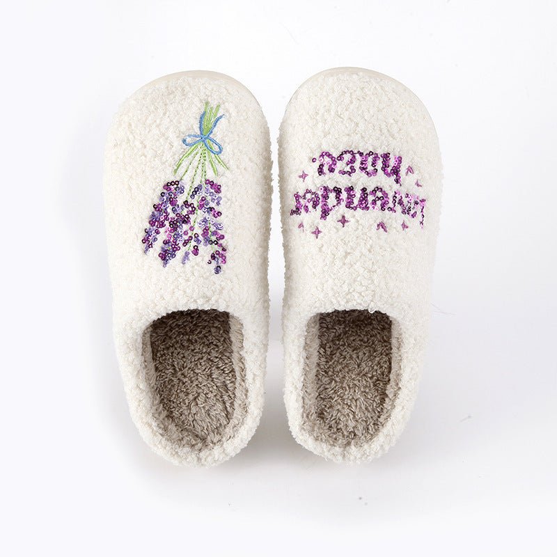 Lavender Warm Winter Cotton Slippers - NurseMade Naturals