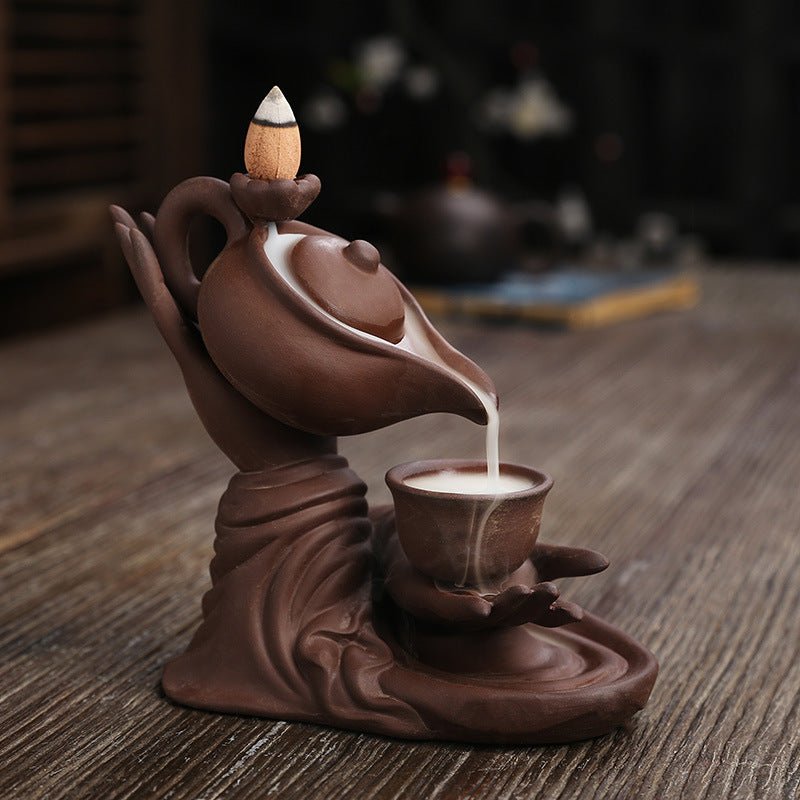 Pouring TeaCup Ceramic Backflow Incense Burner - NurseMade Naturals